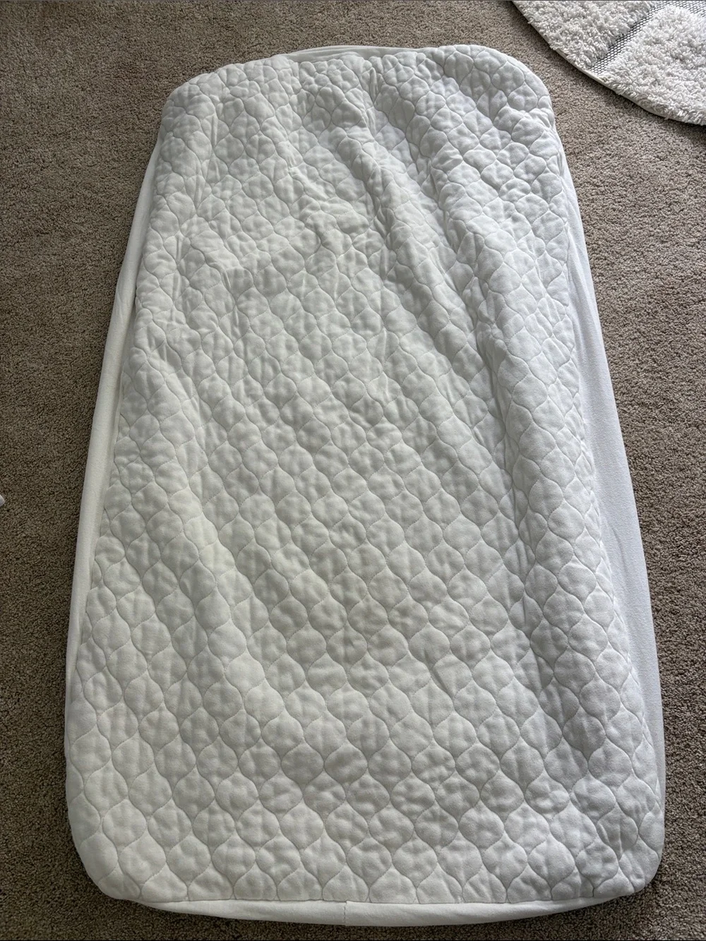 Organic cotton cream Quilted Crib Mattress Pad - Plush Waterproof Protector